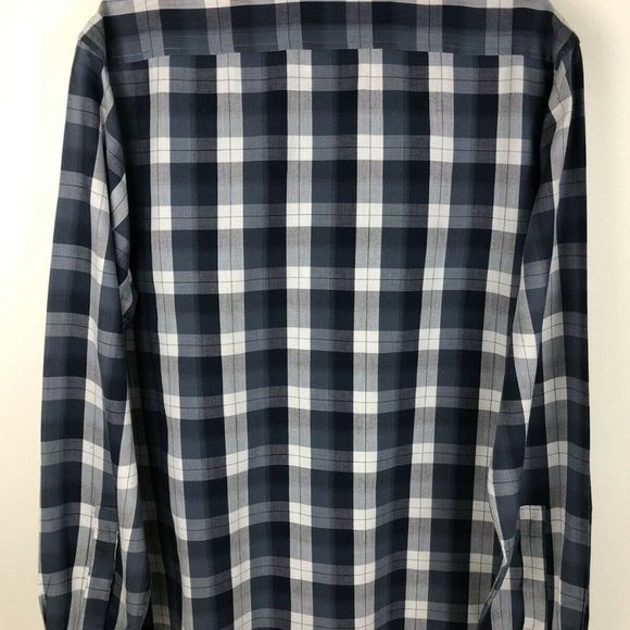 SPRING MERCER Mens Long Sleeve Front Pockets PLAID Shirt Blue Size XL - Picture 8 of 11